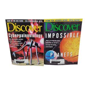 vintage sept-nov 1997 discover magazine cyberpaleontology, impossible covers